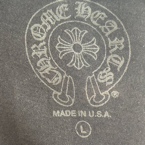 Chrome Hearts Black & Pink Neck Logo Longsleeve T-Shirt - Picture 3 of 7